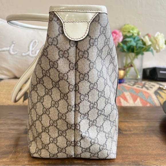 GUCCI “Joy” GG Monogram Tote With White Leather Trim - Picture 5 of 17